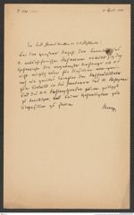 k.k. naturhistorisches Hofmuseum, Intendanzakten 1885-1896 (Hauer), Aktenzahl Z.240/1888, Seite 1